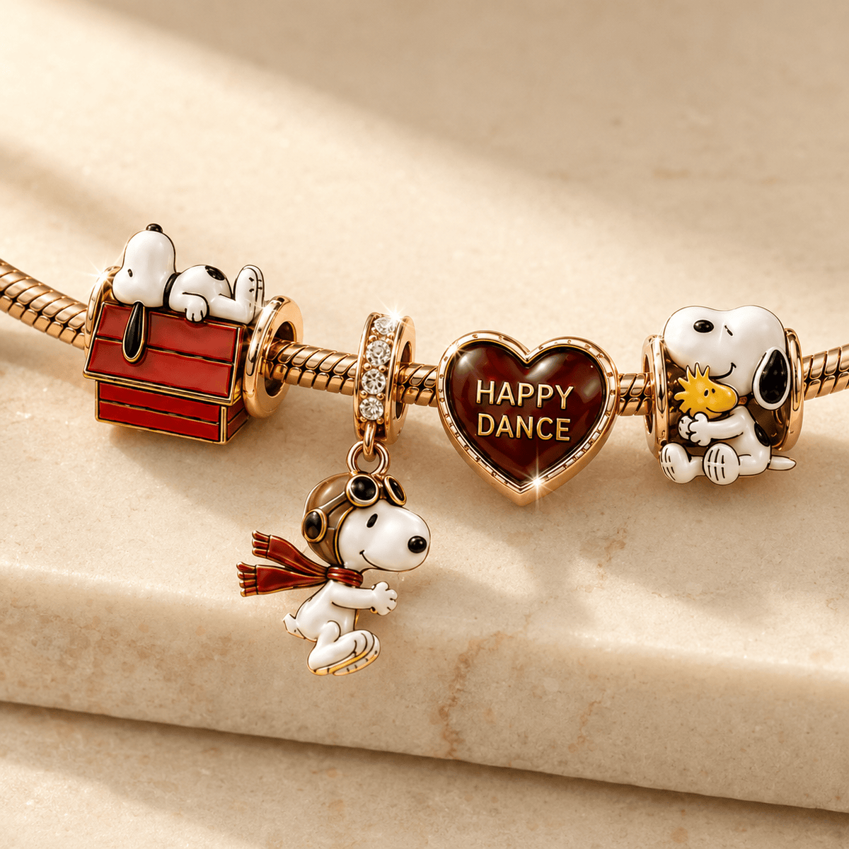 SNPY Rose Gold Charm Bracelet Set TMH