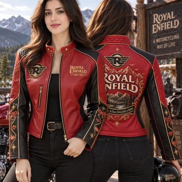 Premium RYEF Cropped Leather Zipper Jacket PVNA