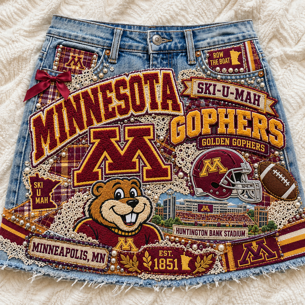 MGG Embellished Denim Skirt NTKO
