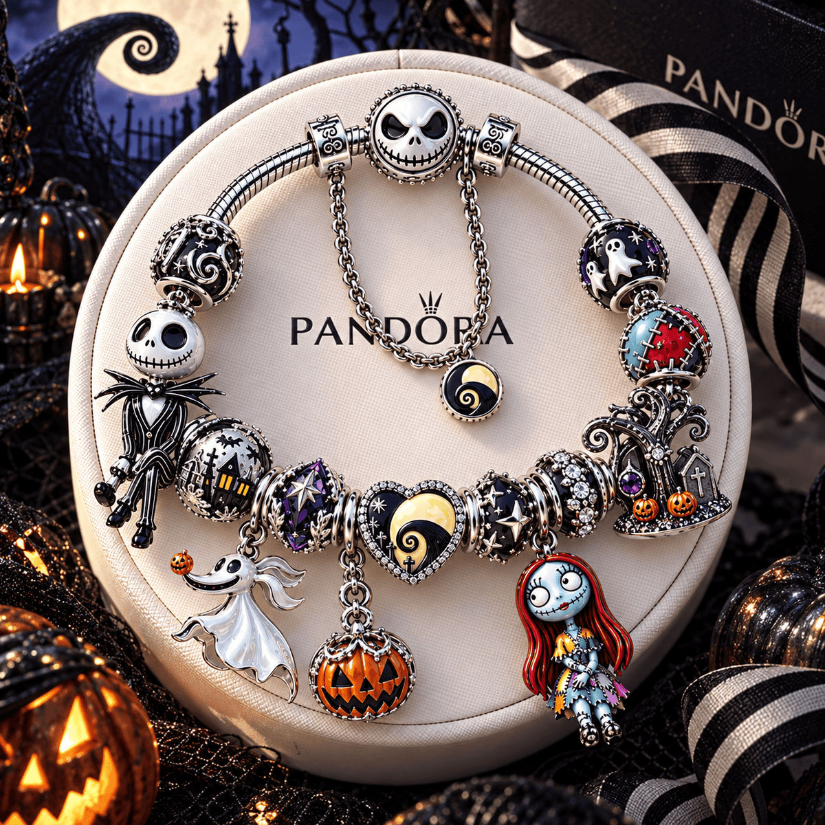 TNBC Silver Charm Bracelet Set NTTB