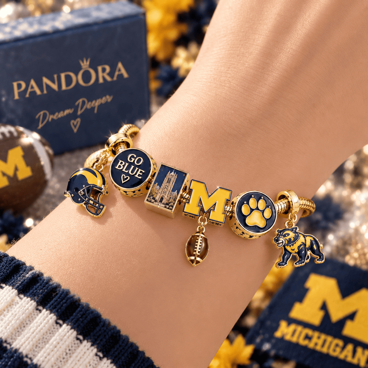 MWR Gold Charm Bracelet Set TTN