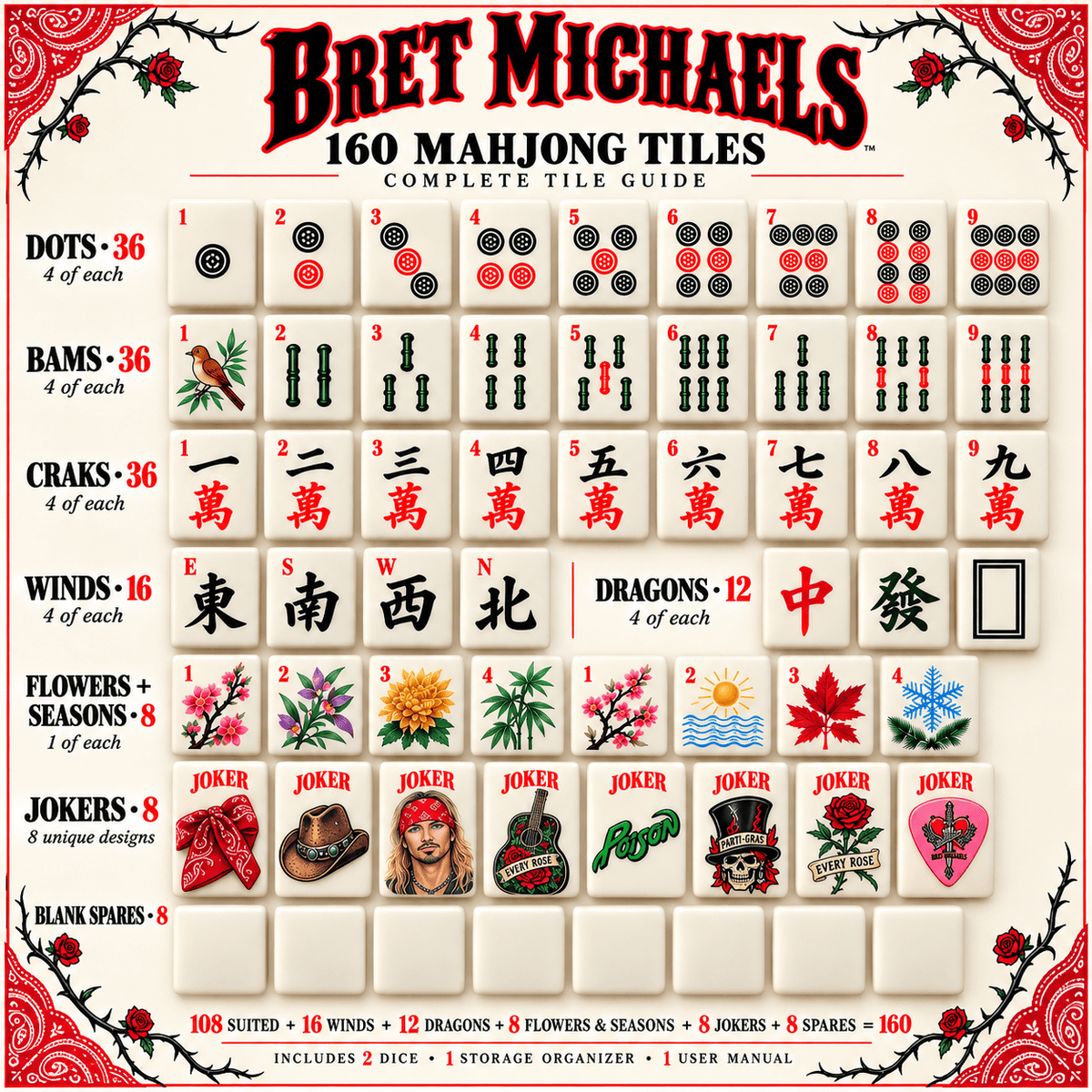 Premium BMC Mahjong Tiles Set TTMH