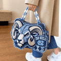 UNC Sculptural Embroidered Denim Handbag NTKO